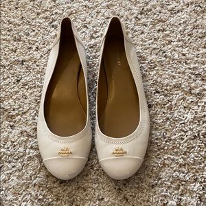 COACH white flats
